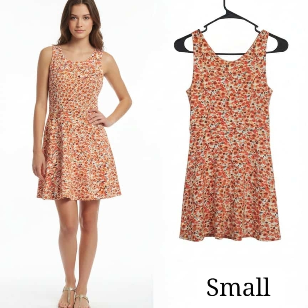 Forever 21 Floral Sleeveless Dress - Orange